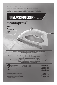 Handleiding Black and Decker AS675 Strijkijzer