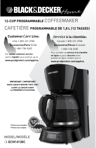 Mode d’emploi Black and Decker BCM1410BC Cafetière