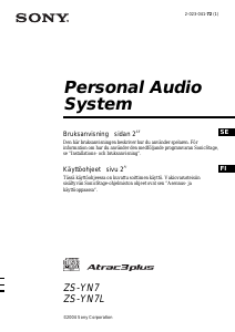 Bruksanvisning Sony ZS-YN7L Stereoanläggning