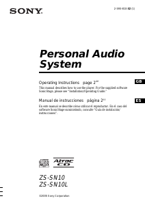 Manual Sony ZS-SN10L Stereo-set