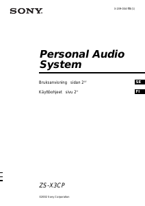 Käyttöohje Sony ZS-X3CP Stereosetti
