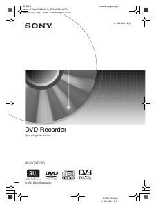 Manual Sony RDR-GXD500 DVD Player
