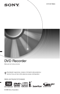 Manual de uso Sony RDR-HX725 Reproductor DVD