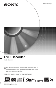 Mode d’emploi Sony RDR-AT105 Lecteur DVD