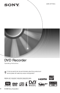 Manual Sony RDR-DC205 DVD Player