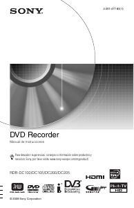 Manual de uso Sony RDR-DC105 Reproductor DVD