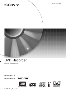 Handleiding Sony RDR-HXD710 DVD speler