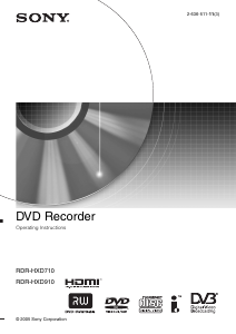 Bruksanvisning Sony RDR-HXD710 DVD spelare