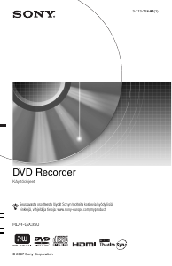 Käyttöohje Sony RDR-GX350 DVD-soitin