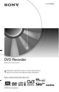 Manual de uso Sony RDR-HXD970 Reproductor DVD