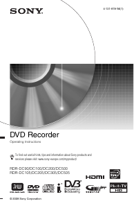 Manual Sony RDR-DC505 DVD Player