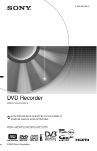 Brugsanvisning Sony RDR-HXD1070 DVD afspiller