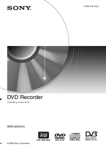 Handleiding Sony RDR-GXD310 DVD speler