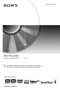 Manual de uso Sony RDR-HX717 Reproductor DVD