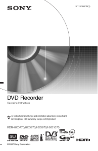 Handleiding Sony RDR-HXD770 DVD speler