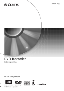 Bedienungsanleitung Sony RDR-HX1000 DVD-player