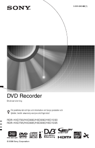 Bruksanvisning Sony RDR-HXD895 DVD spelare