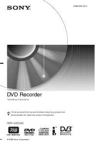 Handleiding Sony RDR-GXD360 DVD speler