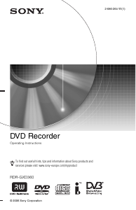 Bruksanvisning Sony RDR-GXD360 DVD spelare