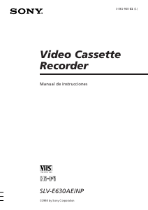 Manual de uso Sony SLV-E630AE Grabadora de vídeo