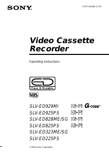 Manual Sony SLV-ED925PS Video recorder