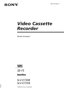Mode d’emploi Sony SLV-E735B Magnétoscope