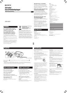 Brugsanvisning Sony CFD-S01 Stereo sæt