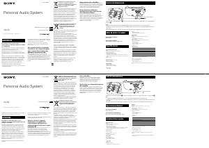 Manual de uso Sony ZS-E5 Set de estéreo