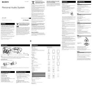 Handleiding Sony ZS-S4iP Stereoset