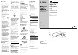 Manuale Sony ZS-X1 Stereo set