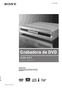 Manual de uso Sony RDR-GX7 Reproductor DVD