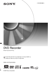 Brugsanvisning Sony RDR-HX950 DVD afspiller