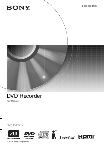 Käyttöohje Sony RDR-HX1010 DVD-soitin