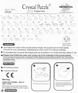 Handleiding Crystal Puzzle Clover 3D Puzzel