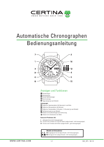 Bedienungsanleitung Certina Sport C001427 DS Podium Chronograph Automatic Armbanduhr