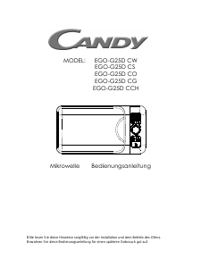 Bedienungsanleitung Candy EGO G25D CW Mikrowelle