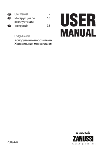 Manual Zanussi ZJB9476 Fridge-Freezer