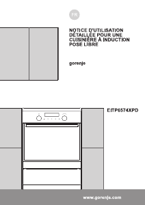 Mode d’emploi Gorenje EITP6574XPD Cuisinière