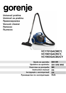 Manual Gorenje VC1903GACBUCY Vacuum Cleaner