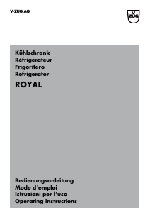 Manual V-ZUG Royal Refrigerator