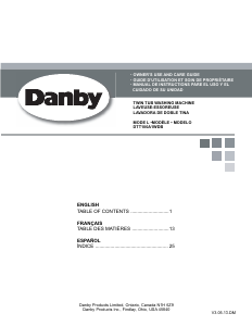 Manual de uso Danby DTT100A1WDB Lavadora