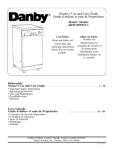 Mode d’emploi Danby DDW1899WP-1 Lave-vaisselle