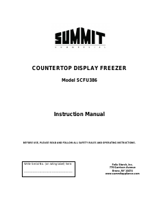 Manual Summit SCFU386CSS Freezer