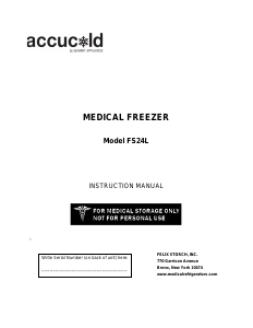 Manual Accucold FS24L7CSS Freezer