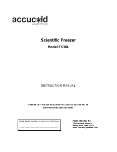 Manual Accucold FS30L Freezer