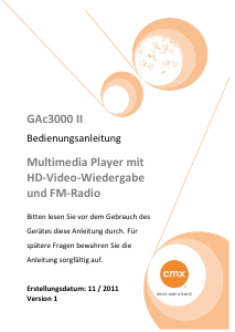 Bedienungsanleitung CMX GAc 3000 II Mp3 player