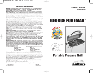 Handleiding George Foreman GP160A Barbecue