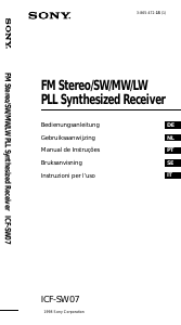 Manual Sony ICF-SW07 Rádio