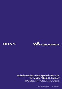 Manual de uso Sony NWZ-E465 Reproductor de Mp3