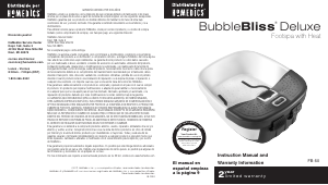 Manual de uso Homedics FB-50 Bubble Bliss Deluxe Baño de pie